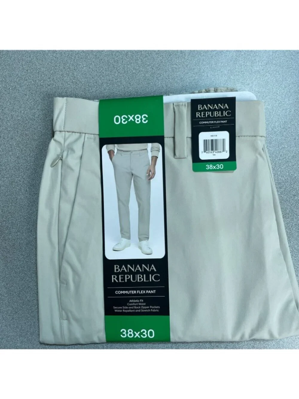 NWT Banana Republic Men's 38x30 Commuter Flex Tech Pants In Tan Athletic Fit